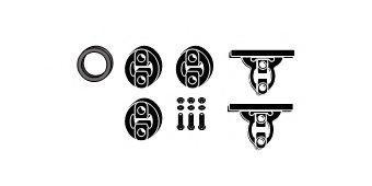 HJS 82 47 8869 Mounting Kit, exhaust system